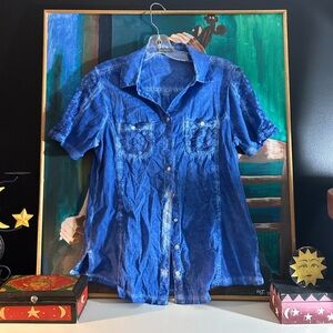 Emotions Blue Denim Women's Blouse Size 7